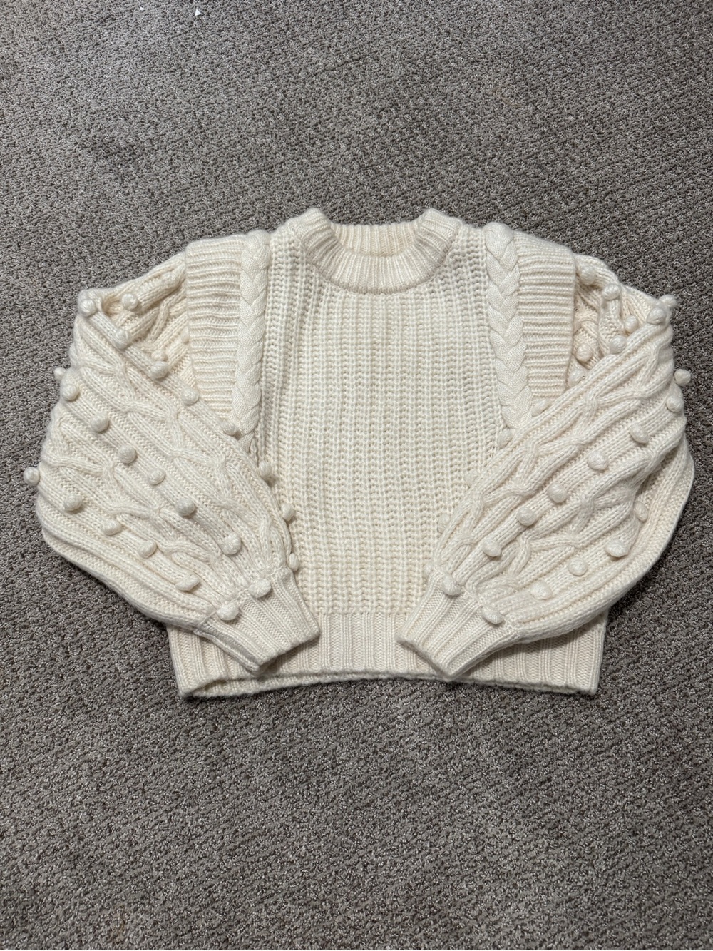 Farm Rio Shaker-Stitch Cropped Sweater - Picture 3 of 7